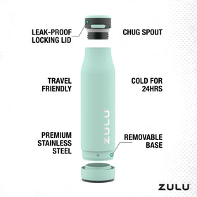 Zulu Ace 24oz vacuum insulation keeps drinks cold for hours.