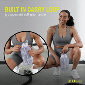 ZULU Goals bottle with handle offers comfortable carrying.