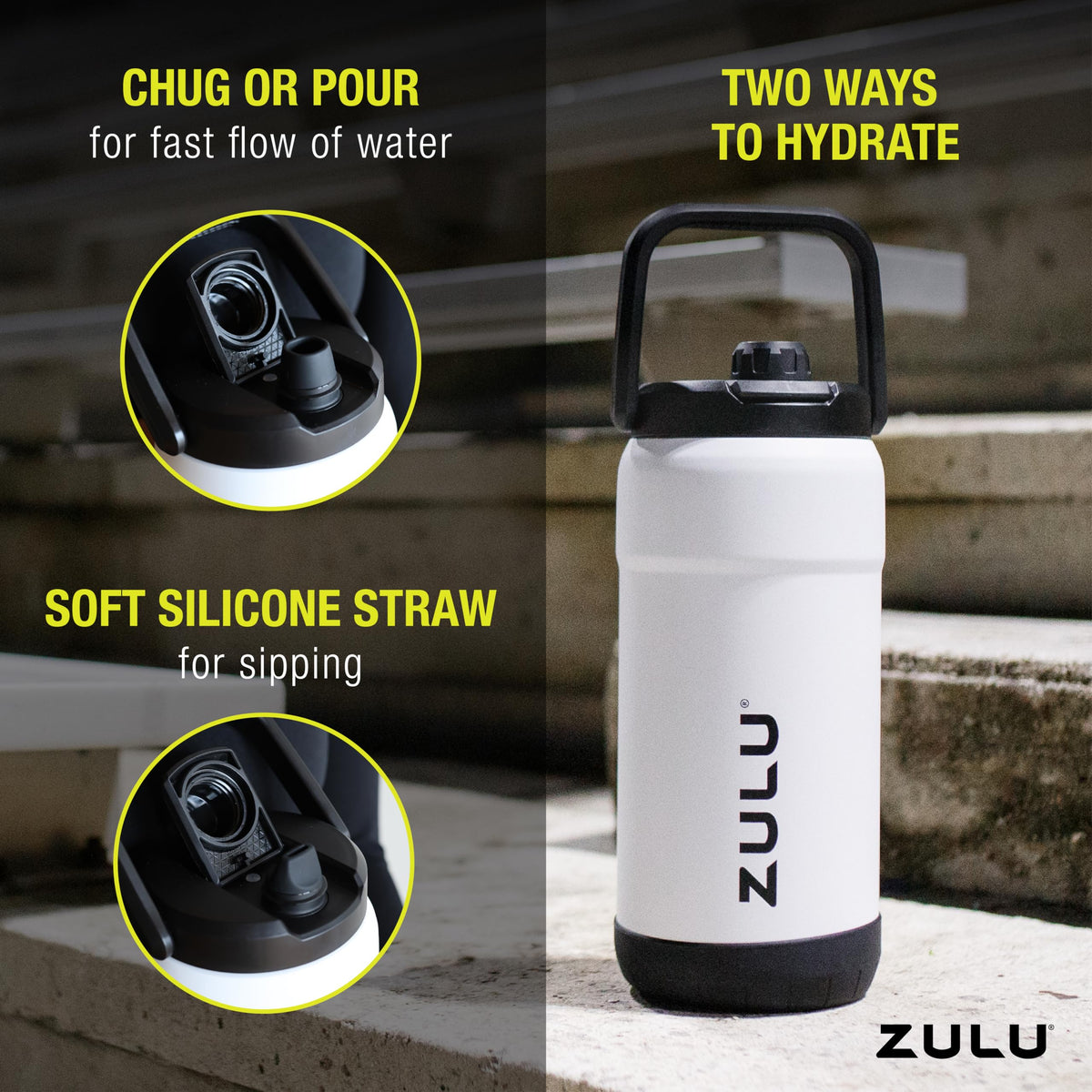 ZULU Goals chug spout for quick refreshing pours