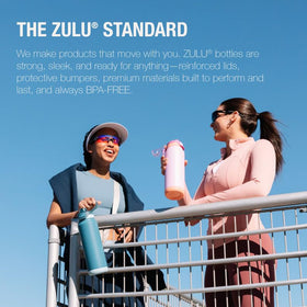 ZULU Powerfill Pro 24oz bottle wide carry loop supports life on the move.