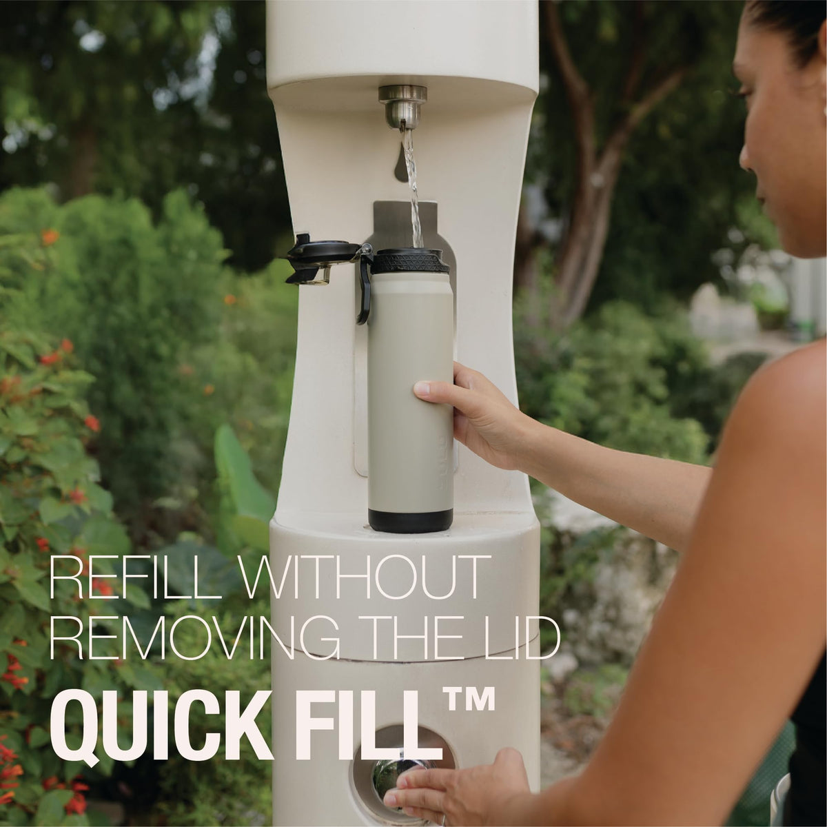 ZULU Powerfill Pro 24oz bottle with leak-proof locking lid prevents spills during commuting.