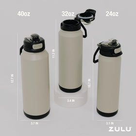 ZULU Powerfill Pro 24oz bottle wide carry loop supports versatile carrying options.