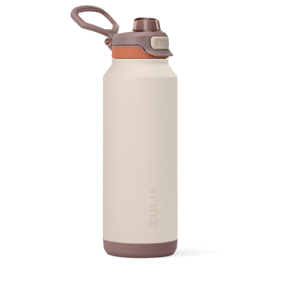 ZULU Powerfill Pro 40oz bottle in driftwood keeps drinks cold for hours.