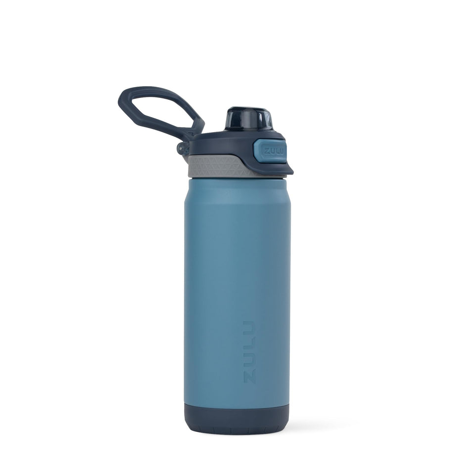 ZULU Powerfill Pro bottle with Quick Fill lid for fast refills during sports practice.