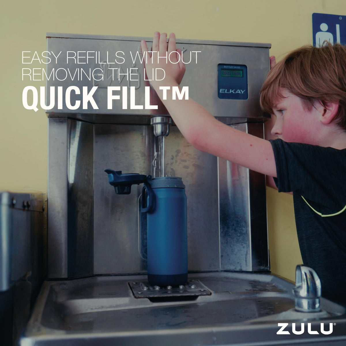 Two spouts for sipping or chugging, ZULU Powerfill Pro fits kid preferences.