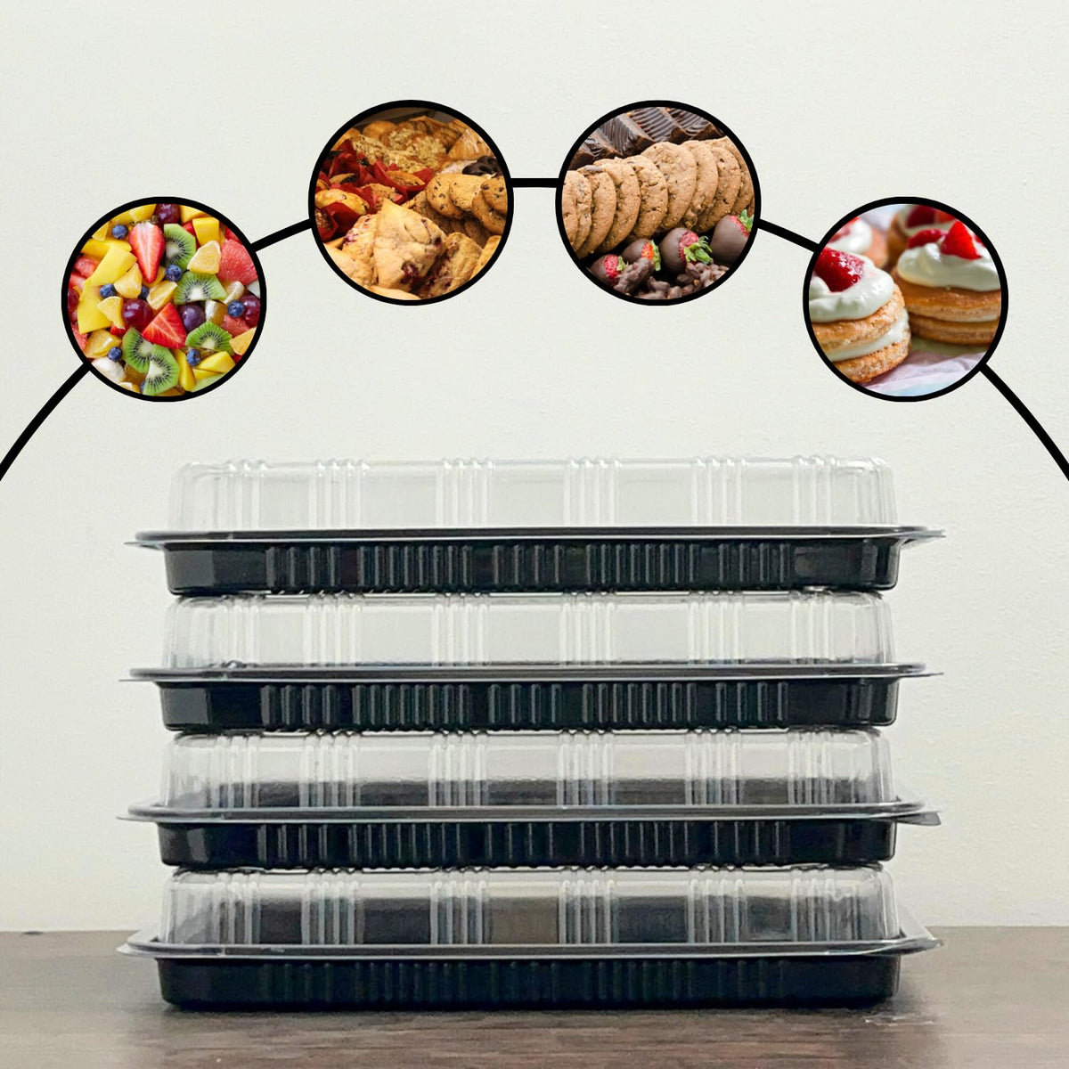 Zumart easy-to-wash plastic trays, quick cleaning between events.