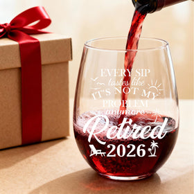 Zunaked Not My Problem Anymore side view highlights stemless silhouette for gifts.