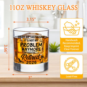 Zunaked retirement glass with a thick base for stability.