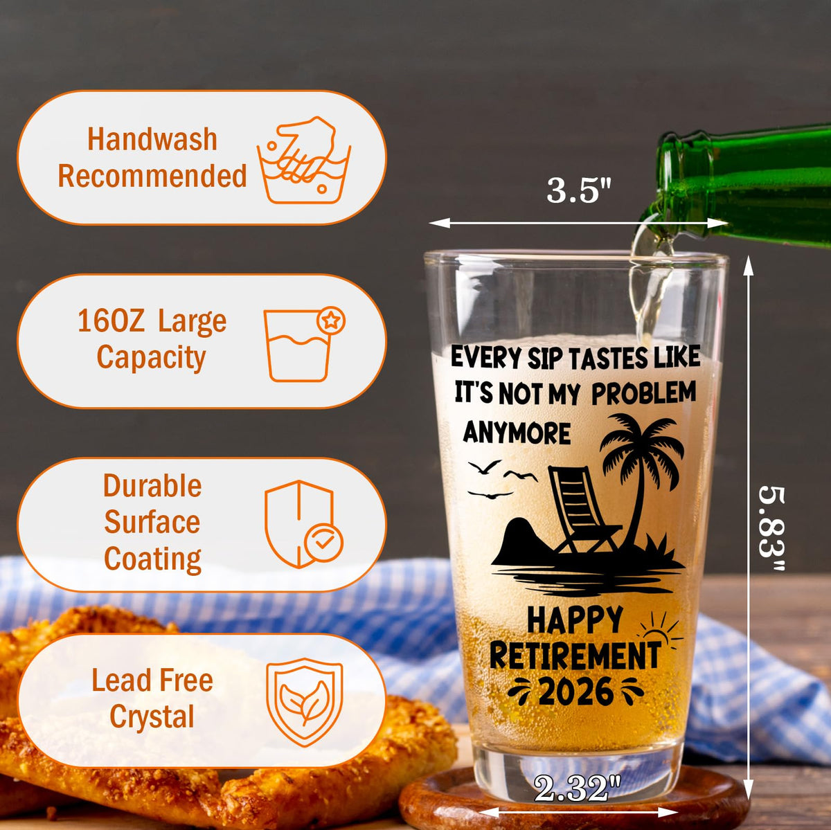 Zunaked thick lead-free glass offers sturdy daily use and long-lasting clarity