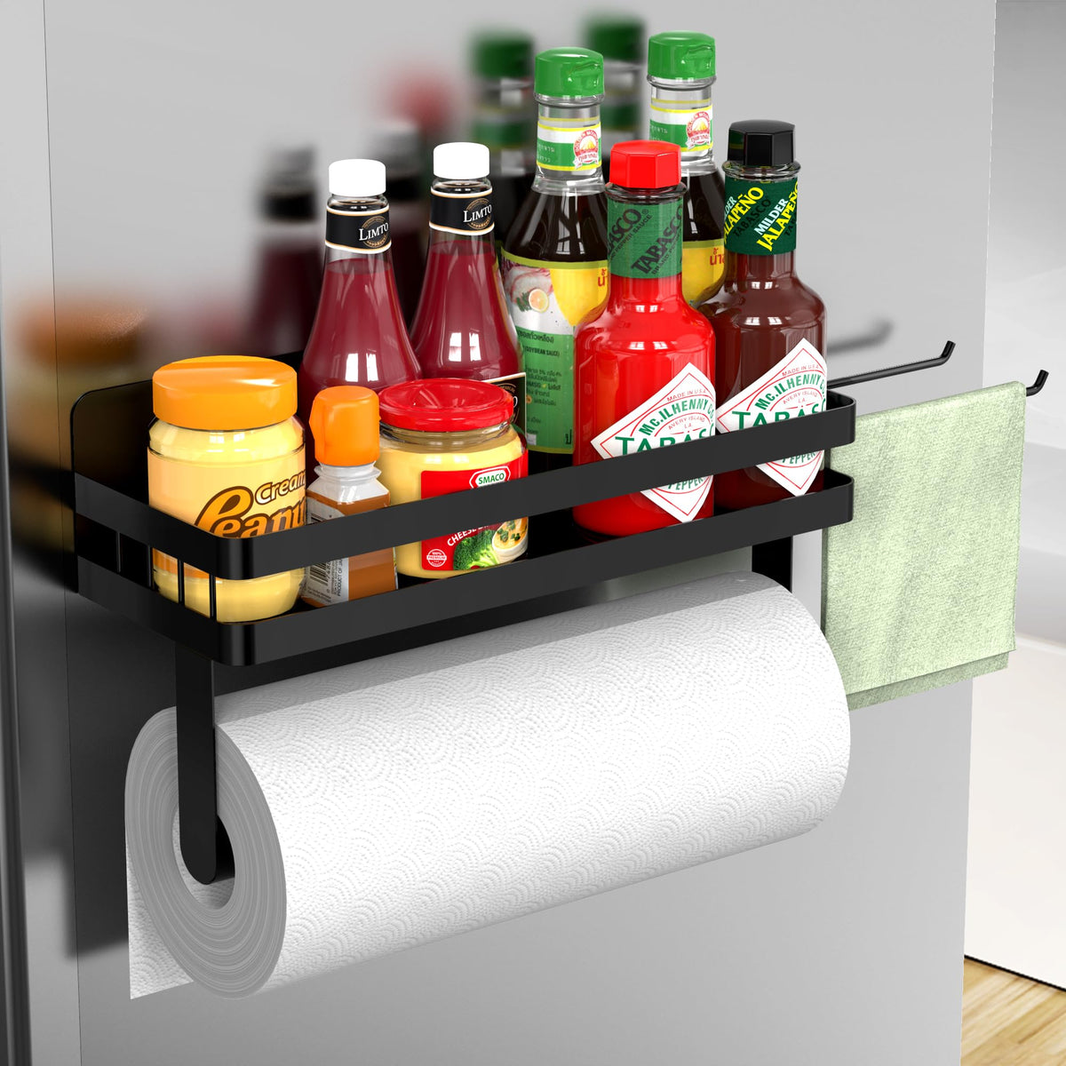 ZUNTO magnetic paper towel holder on fridge side for quick access