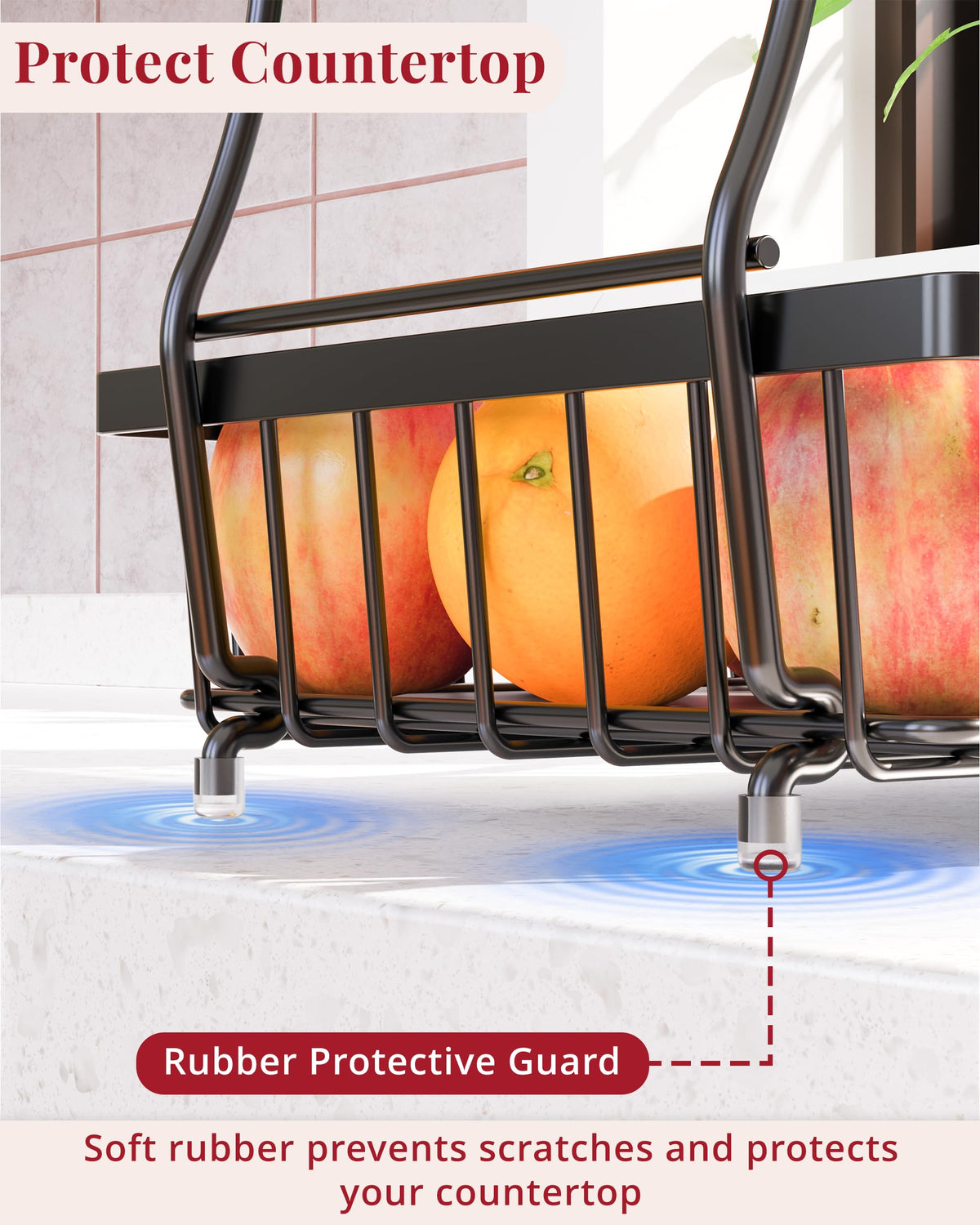 Zurklulu elevated base with non-slip pads protects counters.