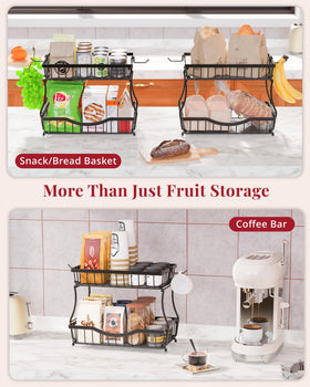 Zurklulu kitchen counter organizer keeps fruit handy and snack-ready.