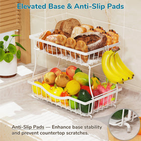 Zurklulu 2-tier fruit basket shown assembled for quick setup.