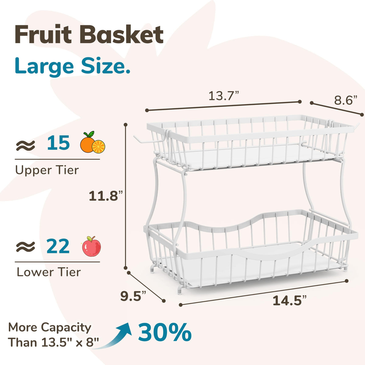 Zurklulu curved openings make picking fruit easy from the top tier.