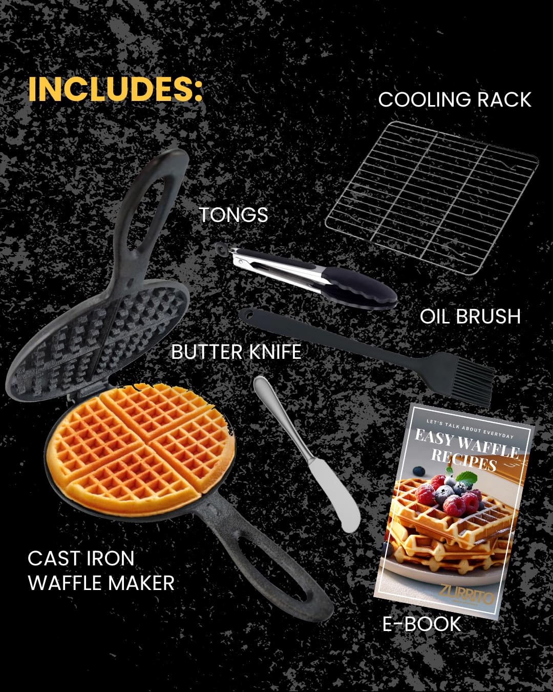 ZURRITO detachable waffle pan demonstrates easy cleaning after use.