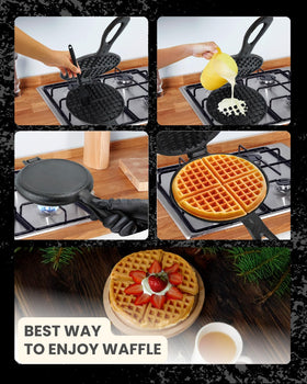 ZURRITO ready-to-use, pre-seasoned waffle iron with oil coat preparation.