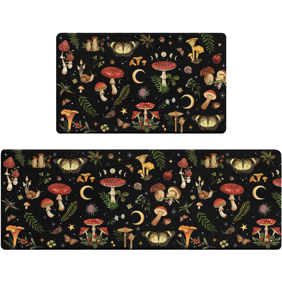 Zussun mushroom rug kitchen mat 46x17 with anti-slip backing for secure standing.