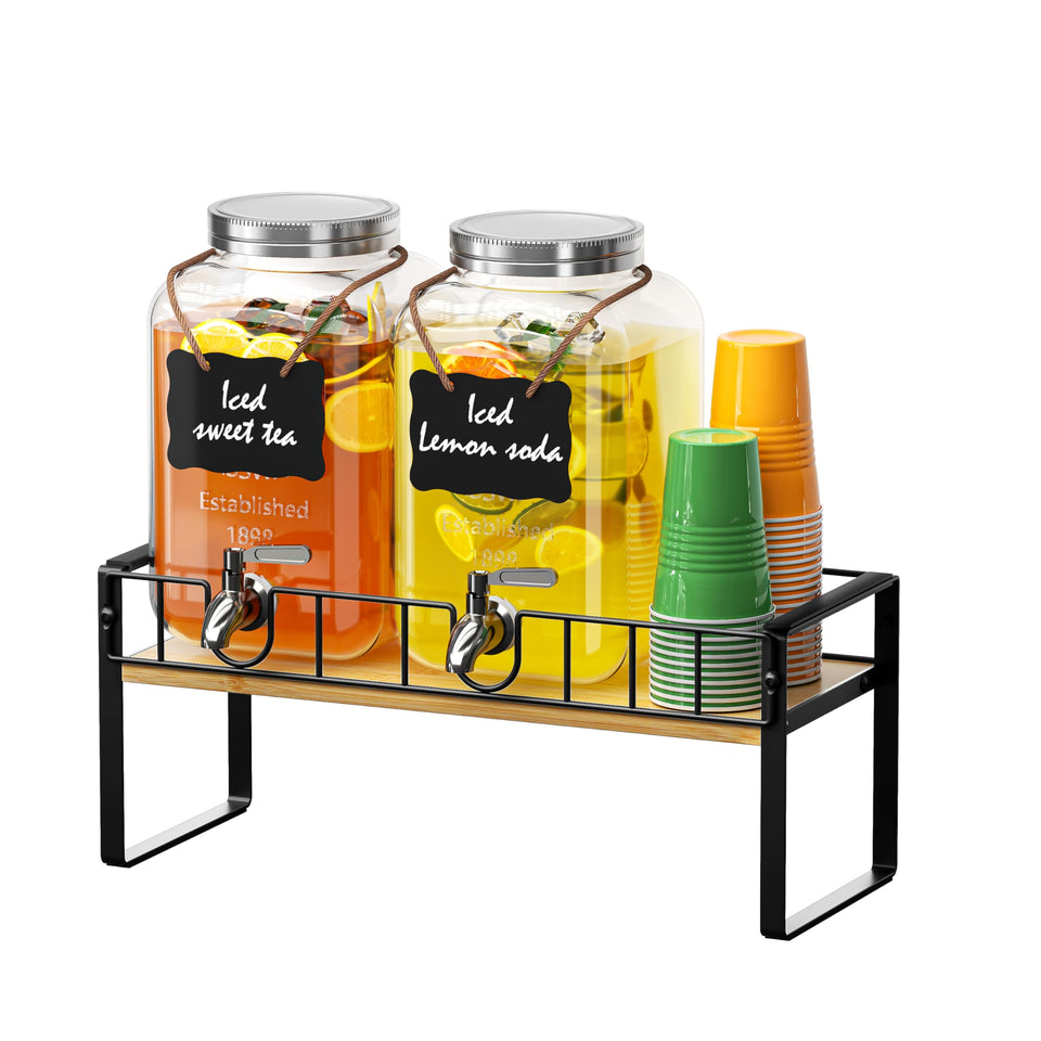 Zuyachuza 2-pack 1-gallon glass dispensers with spigot for smooth pour