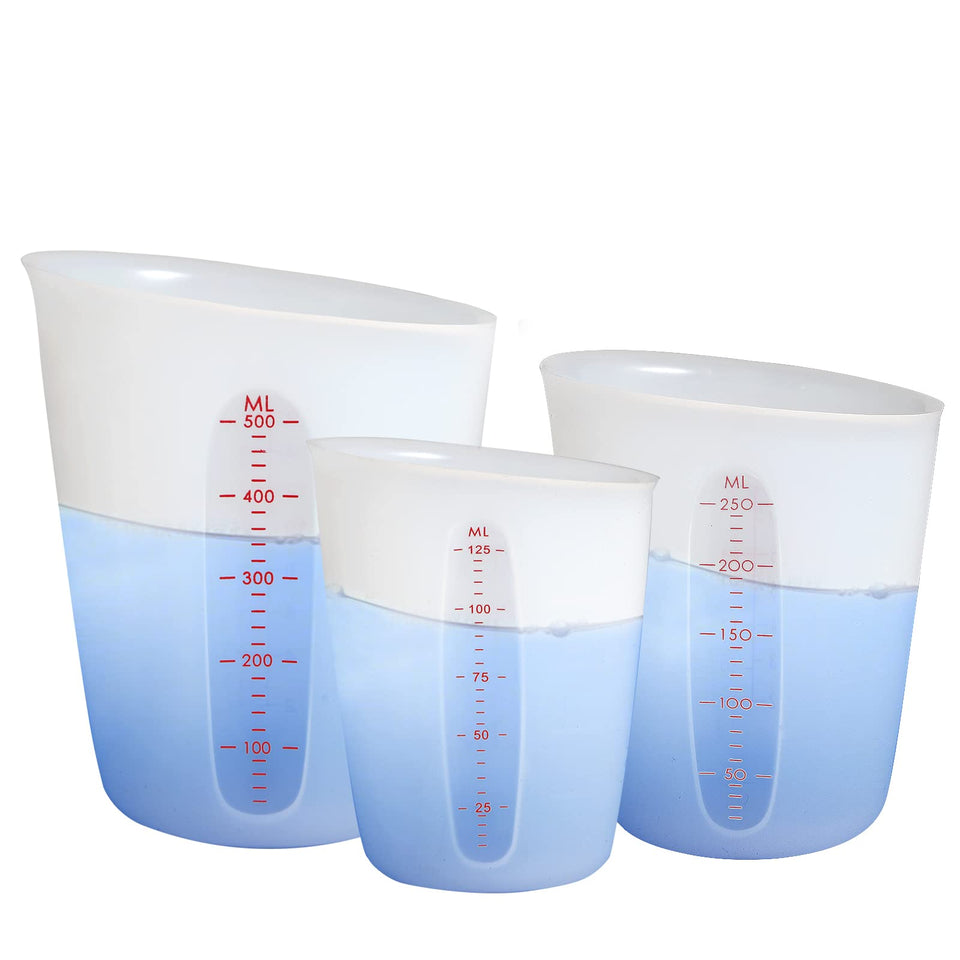 ZUYEE silicone measuring cups front view for precise ML, OZ, and cup measurements