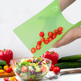 ZVP rainbow cutting board with deep green fruits icon for fruit prep and separation.
