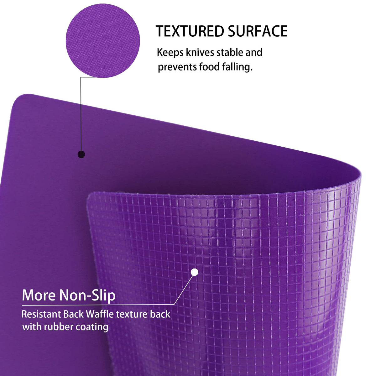 ZVP cutting boards with non-slip surface keep ingredients steady during chopping.