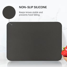 ZVP knife-friendly, abrasion-resistant board protects blades while chopping.