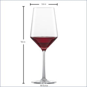 Zwiesel Glas Pure 18 oz red wine glass ideal for Cabernet varietals