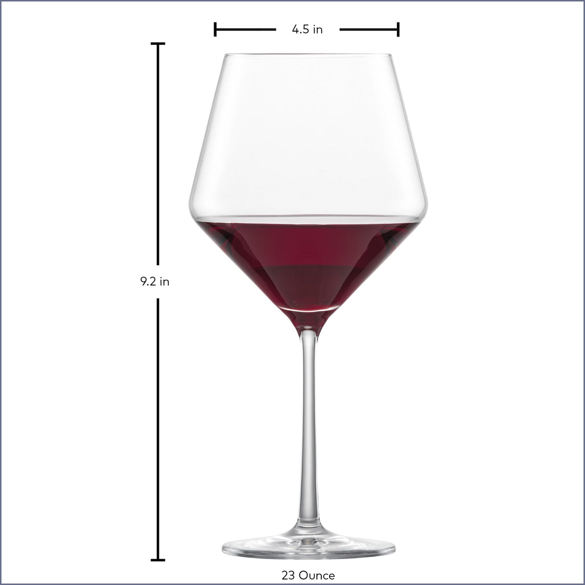 Zwiesel Glas Pure Burgundy glass 23 oz capacity enables generous Burgundy pours
