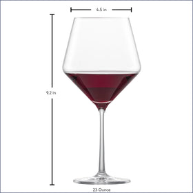 Zwiesel Glas Pure Burgundy glass 23 oz capacity enables generous Burgundy pours