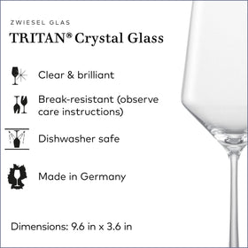 Zwiesel Glas Pure Cabernet red wine glass with expanded bowl enhances aroma and depth