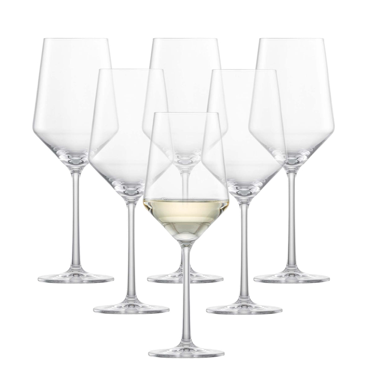 Zwiesel Glas Pure Sauvignon Blanc glass, front view highlights elegant contour for enhanced aroma