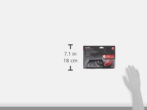 ZWILLING 4-stage sharpener non-slip base with comfortable grip in use.