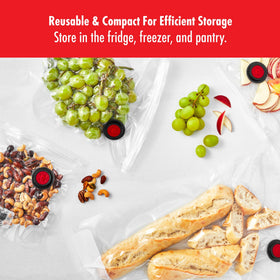 Zwilling Fresh & Save liquid barrier bag prevents liquids from escaping during sealing.