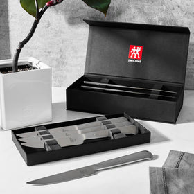 ZWILLING single-piece steel construction for lasting edge retention.