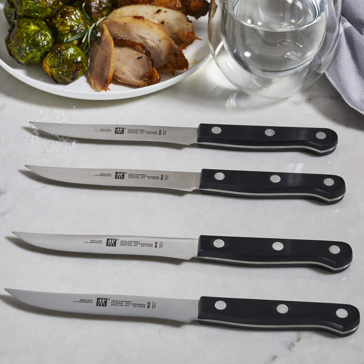 ZWILLING Twin Gourmet knives are dishwasher-safe for easy cleanup.