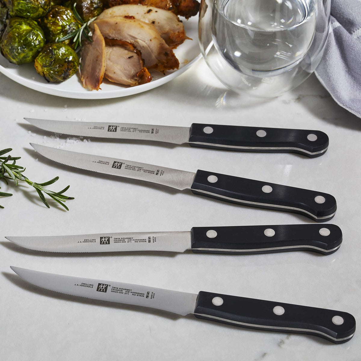 ZWILLING Twin Gourmet stamped high-carbon no-stain steel for longevity.