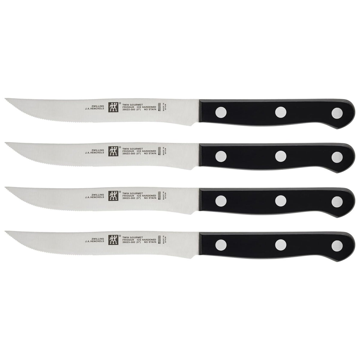 ZWILLING Twin Gourmet steak knives set of four for precise, comfortable slicing.