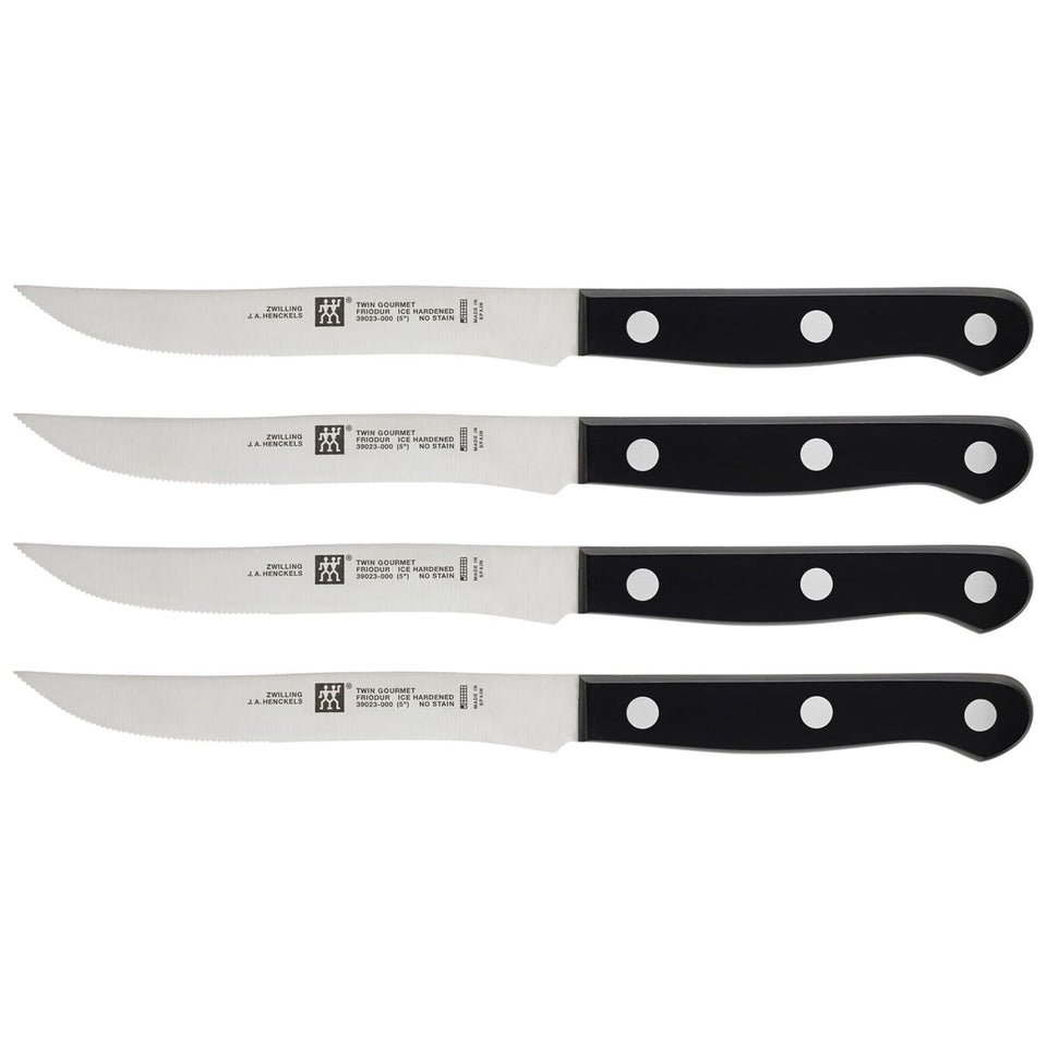 ZWILLING Twin Gourmet steak knives set of four for precise, comfortable slicing.