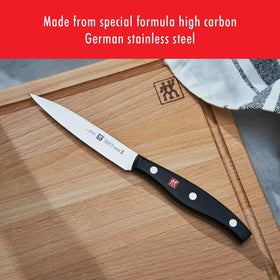 ZWILLING Twin Signature 4-inch paring knife laser-controlled edge detail enabling precise slicing