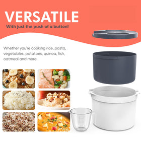 Zwippy all-in-one microwave cooker provides convenient meals with one pot.
