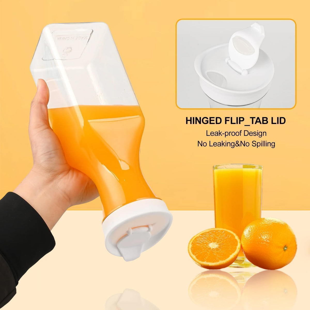 ZWYSLFCY clear carafe for visible beverages in the fridge.