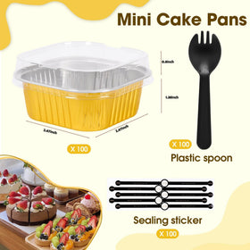 ZWYSLFCY oven-safe mini cake pans with clear lids for serving