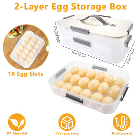 Zxbaers 36-piece deviled egg tray with handles for easy carrying.