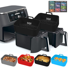 ZXZMZT 10QT silicone air fryer liner fits DZ401/DZ550 securely and reduces sticking.
