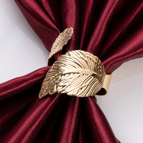 ZYDSUBGS Gold Leaf Napkin Rings suit special dinners and celebrations.