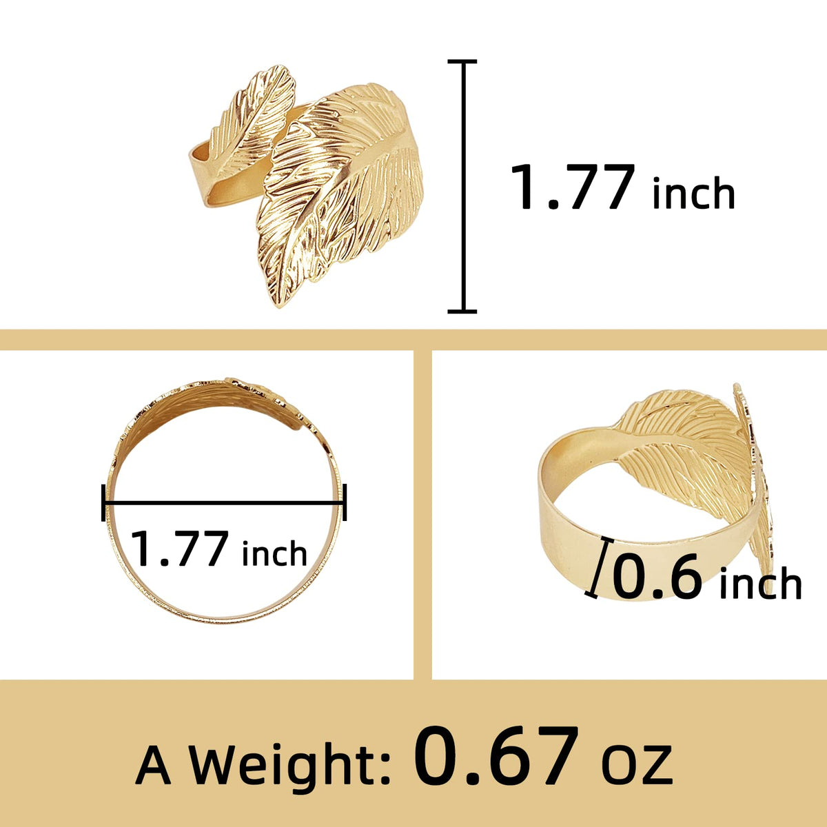 ZYDSUBGS Gold Leaf Napkin Rings with rust-resistant alloy endure daily use.