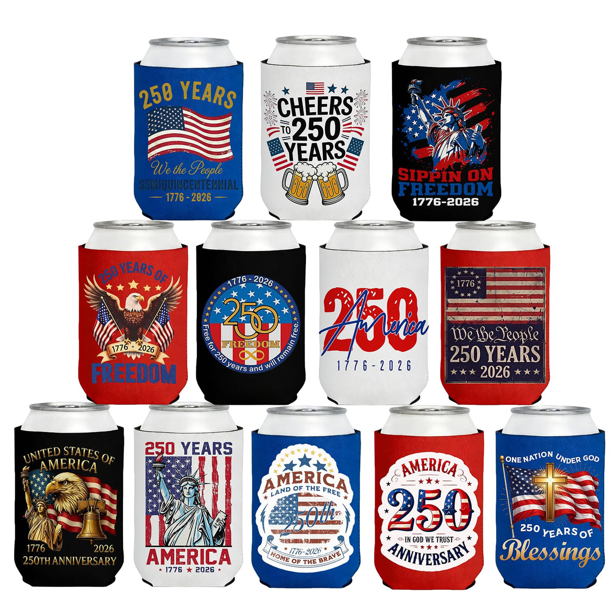 zyinoant 250th anniversary can sleeve design cools drinks at patriotic gatherings