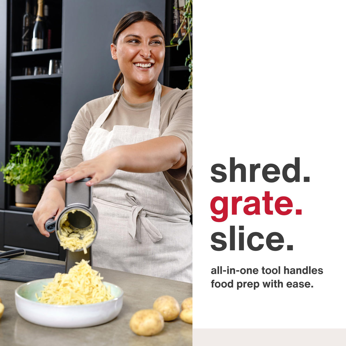 Zyliss cheese grater suction foot holds firmly on smooth counters