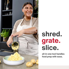 Zyliss cheese grater suction foot holds firmly on smooth counters