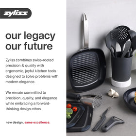 Zyliss Classic Rotary Cheese Grater shreds chocolate and nuts for toppings and desserts.
